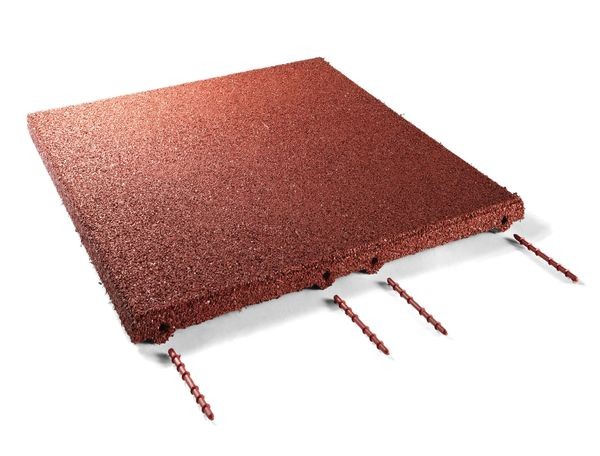 Fallschutzmatten Rot 50x50x3cm inkl. 3 Verbinder