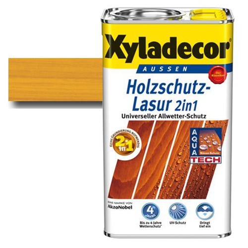 Xyladecor® Holzschutz-Lasur 2 in 1 Eiche hell 2,5 l