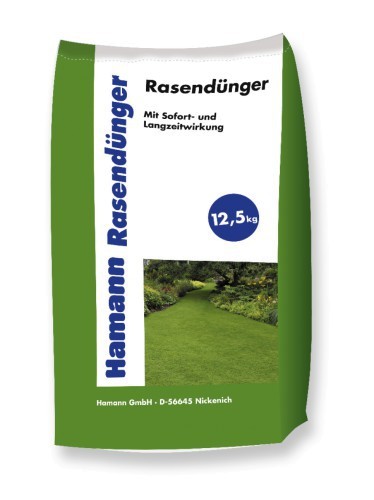 Hamann Rasendünger - Stickstoffbetonter Mehrnährstoffdünger - 12,5 kg Sack