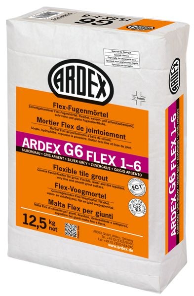 ARDEX G6 Flex-Fugenmörtel 1-6 mm 12,5 kg - silbergrau