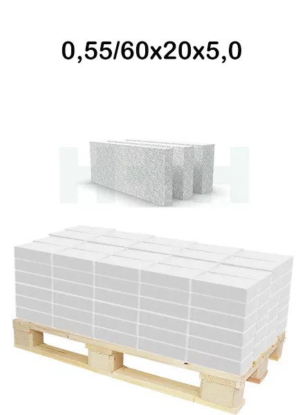 Porenbeton Planbauplatten PPpl - 0,55 60x20x5,0 cm glatte Kante 756 kg