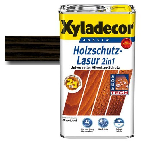Xyladecor® Holzschutz-Lasur 2 in 1 Ebenholz 4 l