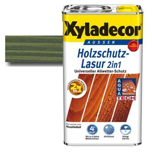 Xyladecor® Holzschutz-Lasur 2 in 1 Tannengrün 4 l